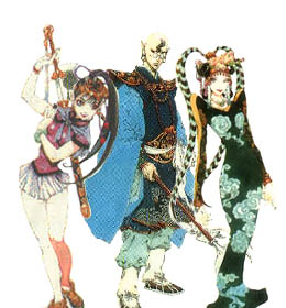 Shu Ryorin, Sa Gojo, and Lady Kikka.
